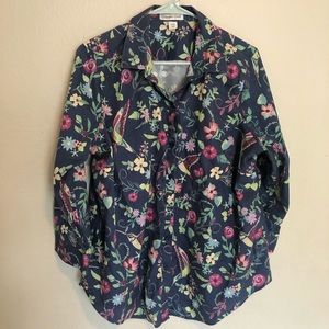 Coldwater creek floral button up blouse